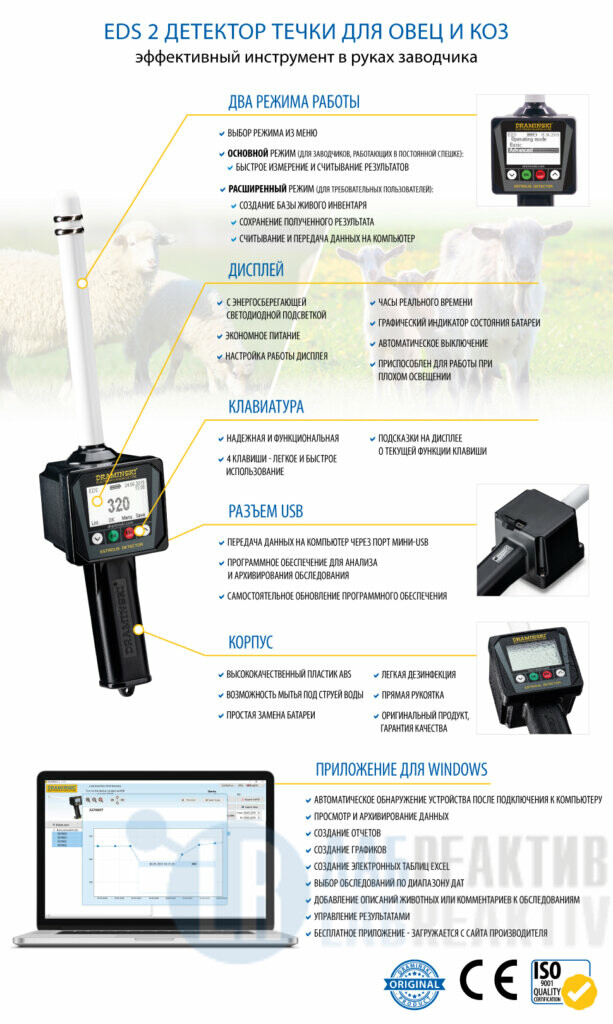 Изображение №1 - Детектор течки Draminski EDS 2 для овец и коз - Лабреактив