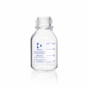 Фото 3 - Лабораторная бутыль DURAN Group pressure plus+ GL 45, без крышки и сливного кольца, прозрачное стекло, с защитным пластиковым покрытием, 250 мл