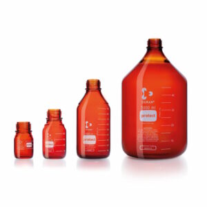 Фото 3 - Бутыль DURAN® Protect 2000 мл, GL45, янтарного цвета, с защитным пластиковым покрытием, без завинчивающейся крышки и кольца для слива