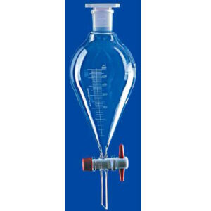 Фото 3 - Воронка делительная коническая Lenz 250 мл, с градуировкой, PTFE кран, стекло