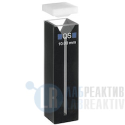 Фото 4 - Кювета абсорбционная Hellma 104.002B-QS кварцевая, оптический путь 10 мм, черные боковые стенки и основание