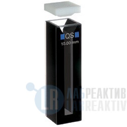 Фото 1 - Кювета абсорбционная Hellma 104B-QS кварцевая, оптический путь 10 мм, черные боковые стенки и основание