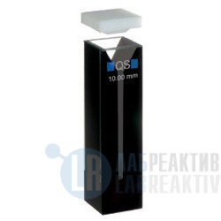 Фото 3 - Кювета абсорбционная Hellma 108.002B-QS кварцевая, оптический путь 10 мм, черные боковые стенки и основание