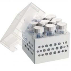 Фото 1 - Штатив для пробирок Eppendorf d 30 мм, 9 мест, d 20 мм, 4 места, полипропилен, прозрачная крышка, серый, 2 шт./упаковка