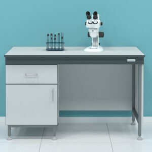 Фото 15 - Стол пристенный однотумбовый Laboratoroff СТ.СП1К.120.60.75 с ящиком и дверцей (высота 750 мм)