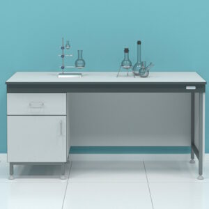 Фото 14 - Стол пристенный однотумбовый Laboratoroff СТ.СП1К.120.60.75 с дверцей и ящиком (высота 750 мм)